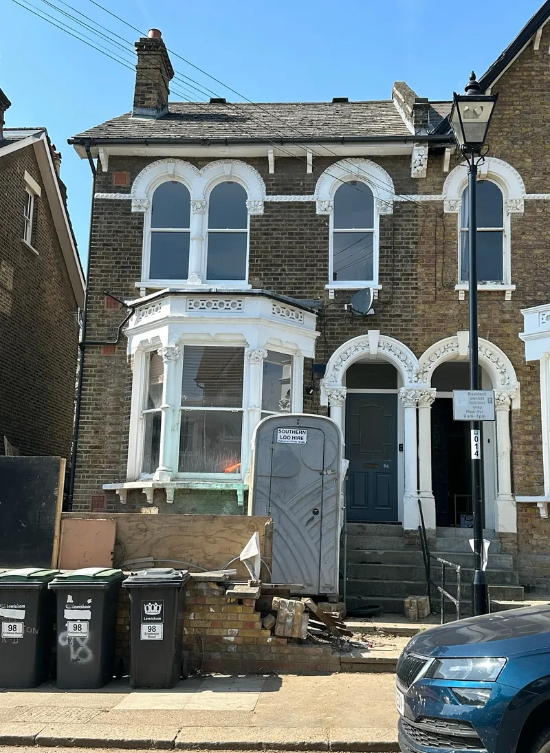 Front of a Victorian house in Lewisham before rear and side extension work began